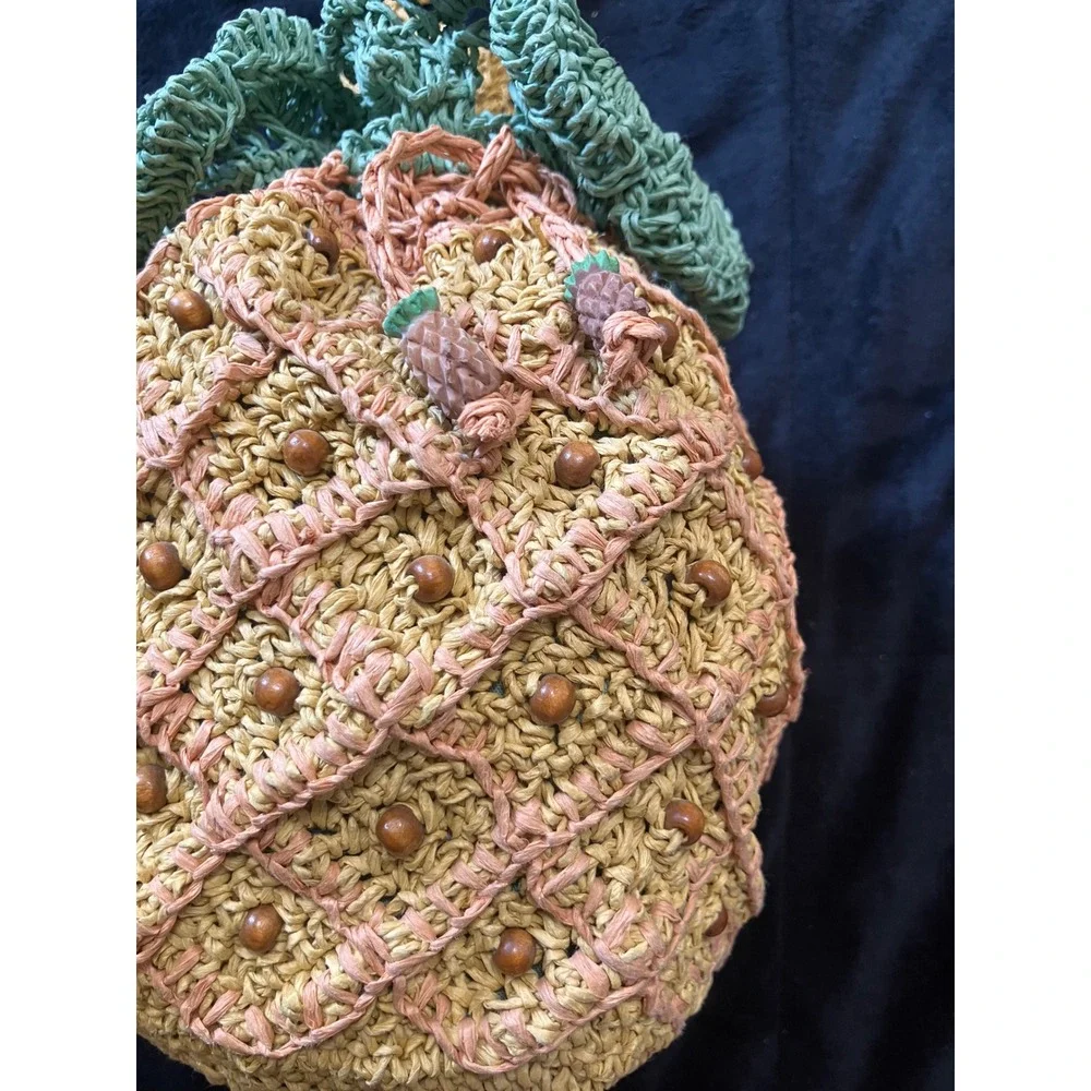Cappelli Straworld Pineapple Crossbody Bag Womens OS Yellow Woven Beaded Novelty
